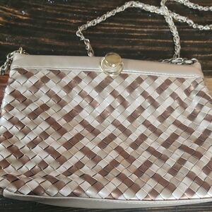 Kim Rogers Woven Crossbody Bag with Chain Strap